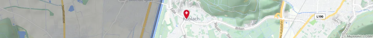 Kartendarstellung des Standorts für Dorf-Apotheke Koblach (Filialapotheke) in 6842 Koblach